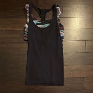 Lululemon black tank top with built in bra